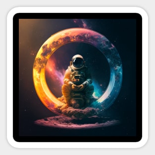 Meditating Space man Sticker